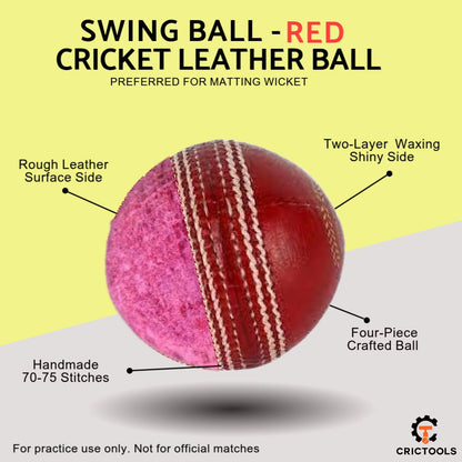 Swing Ball Red - CricTools Sports Inventions